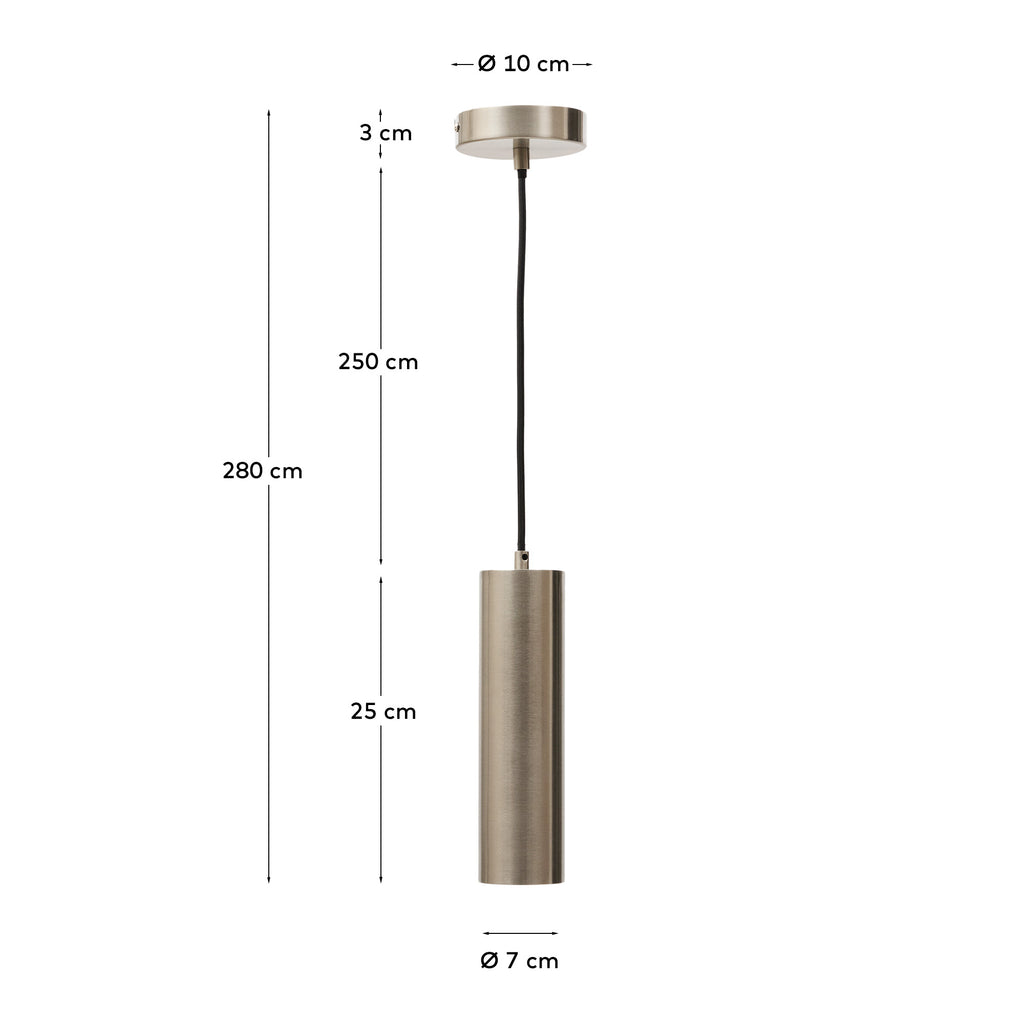 Suspension Andia en aluminium avec finition peinte argent brossé