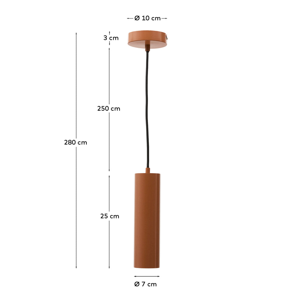 Suspension Andia en aluminium avec finition peinte terracotta