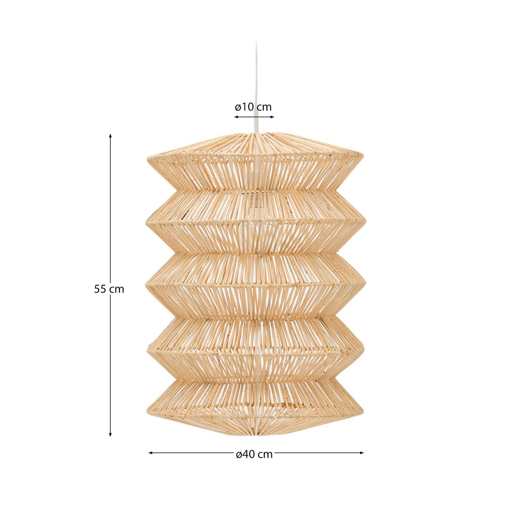 Abat-jour pour suspension Dakit en rotin avec finition claire 40 x 55 cm