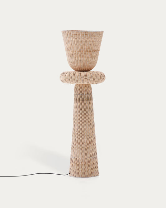 Lampadaire Neuda en rotin avec finition claire