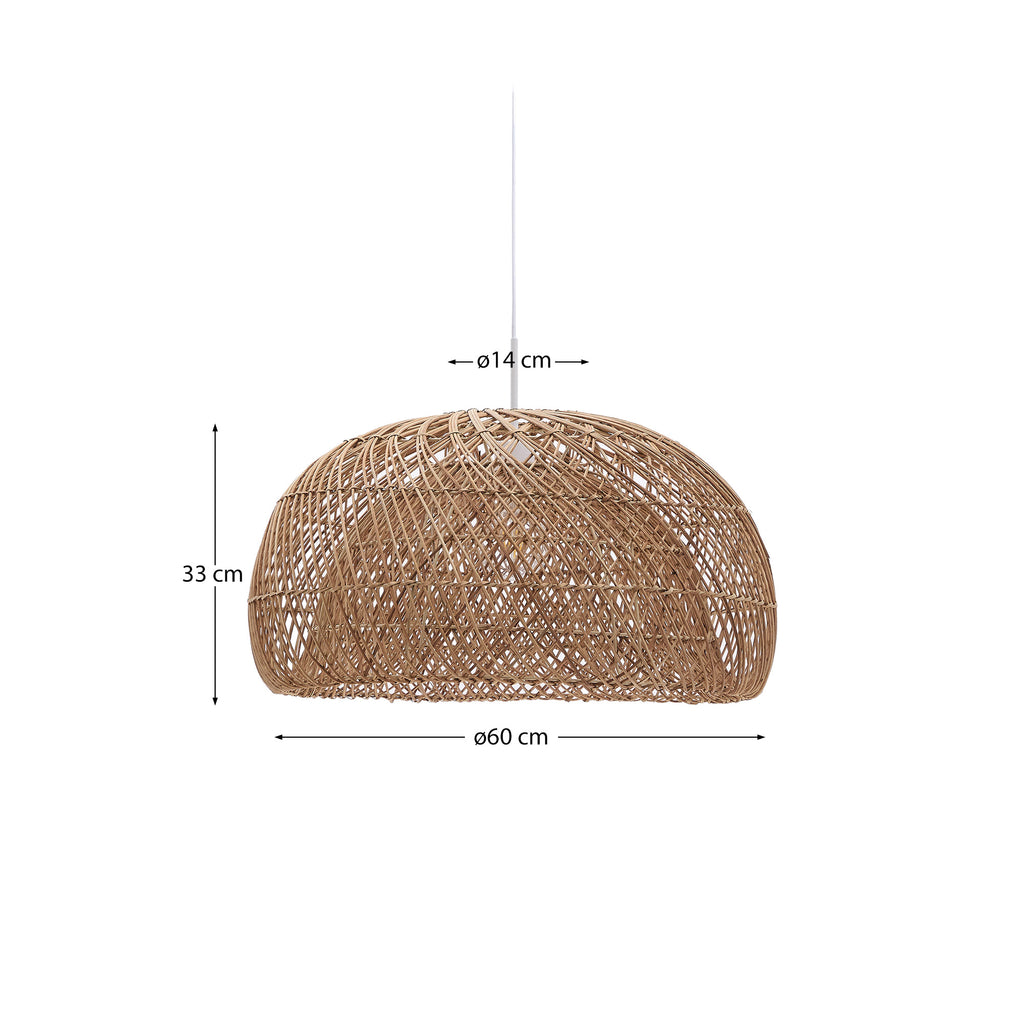 Abat-jour pour suspension Isora en rotin avec finition ton naturel Ø 60 cm