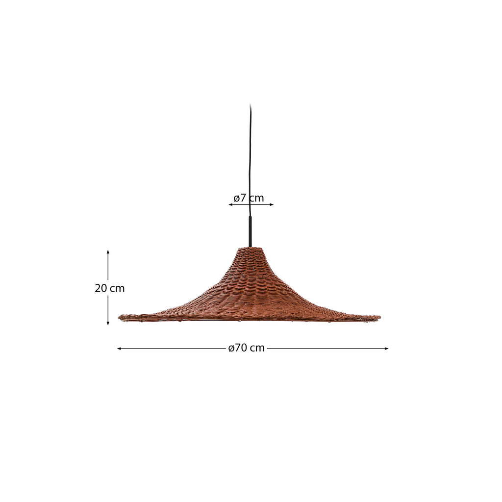 Abat-jour pour suspension Bladia en rotin avec finition terracotta Ø 70 cm