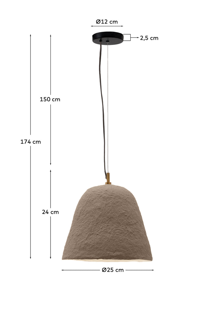 Suspension Lisora en papier mâché marron Ø 25 cm
