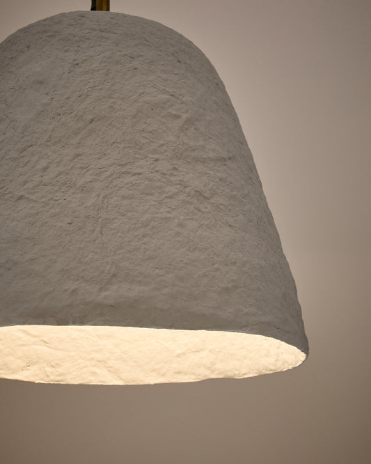 Plafonnier Lisora en papier mâché beige Ø 25 cm