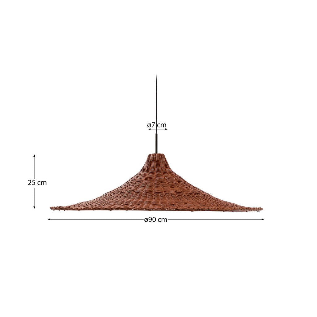 Abat-jour pour plafonnier Bladia en rotin avec finition terracota Ø 90 cm