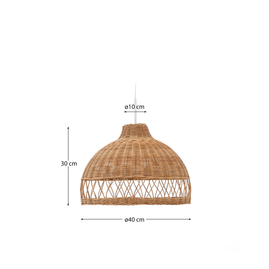 Abat-jour pour plafonnier Loura en rotin avec finition ton naturel Ø 40 cm