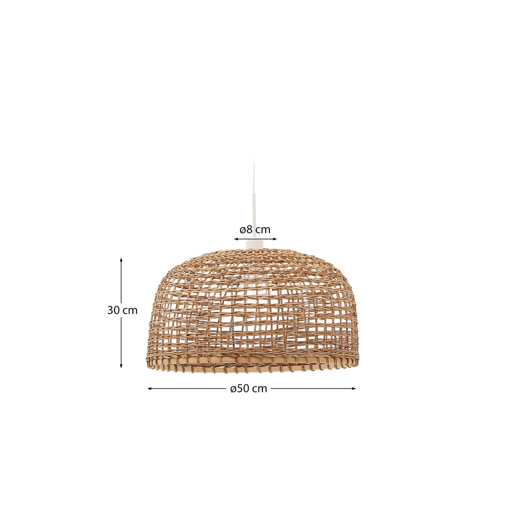 Abat-jour pour plafonnier Dakira en rotin avec finition ton naturel Ø 52 cm