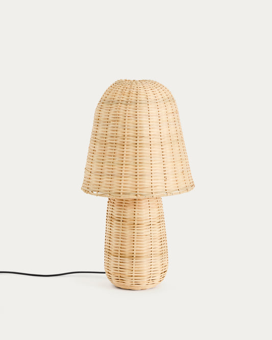 Lampe de table Neuda en rotin avec finition claire