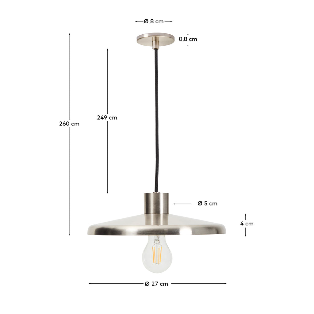 Suspension Nuvira en métal brossé gris clair