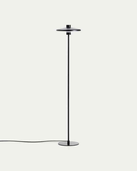 Lampadaire Nuvira en métal noir satiné