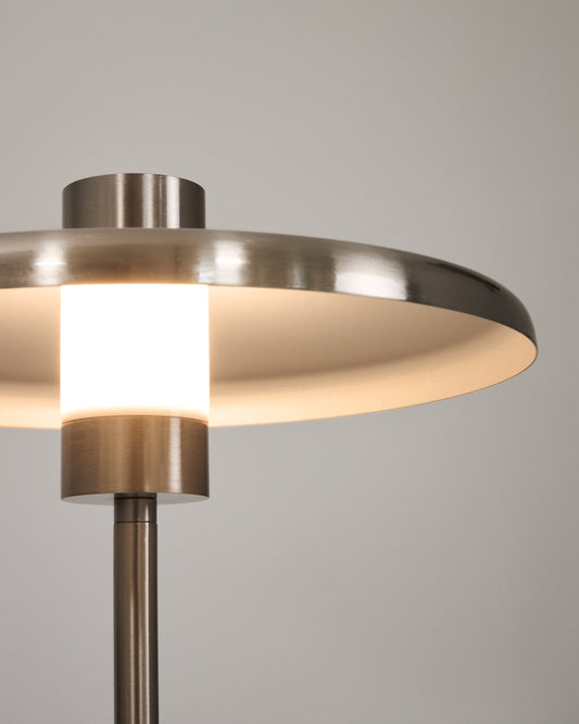 Lampadaire Nuvira en métal brossé gris clair