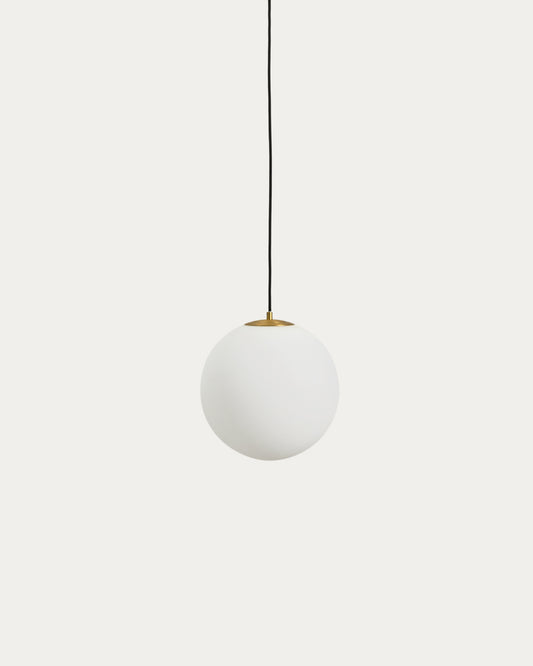 Plafonnier Brisia en métal finition laiton brossé avec 1 boule en verre dépoli Ø 30 cm