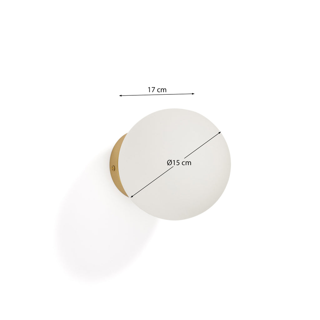 Applique murale Brisia en métal finition laiton brossé avec 1 boule en verre dépoli Ø 15 cm