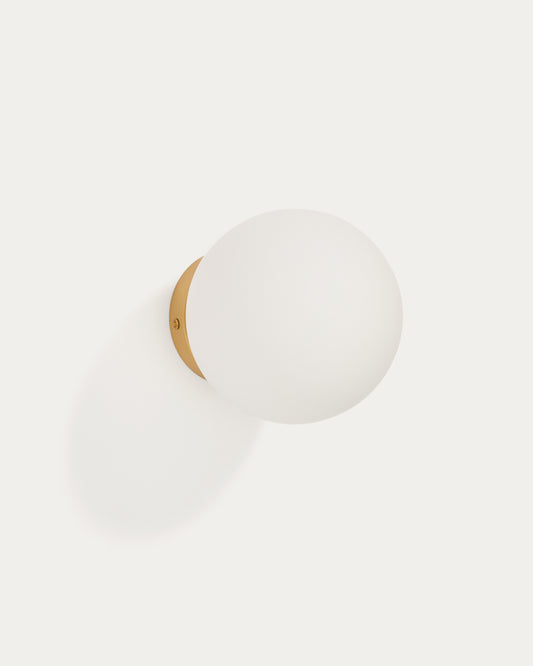 Applique murale Brisia en métal finition laiton brossé avec 1 boule en verre dépoli Ø 15 cm