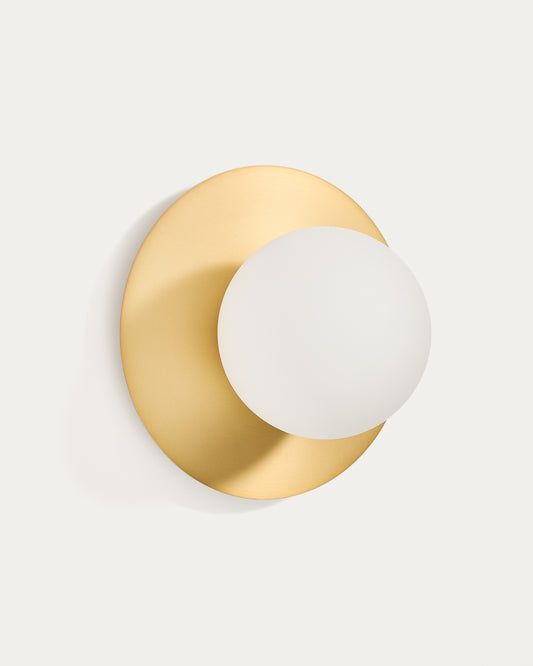 Applique murale Brisia en métal finition laiton brossé avec 1 boule en verre dépoli Ø 20 cm