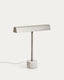 Lampe de table Lynor en métal brossé avec base en marbre blanc
