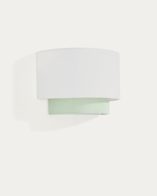 Applique murale Bianella en coton et velours côtelé turquoise Ø 40 cm
