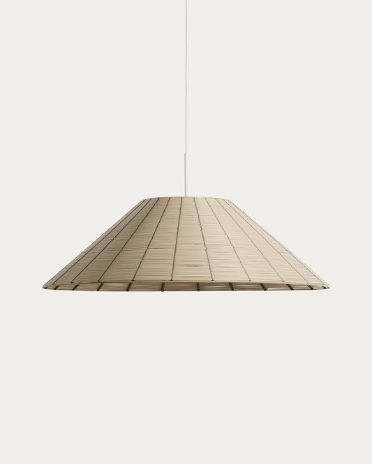 Abat-jour pour plafonnier d’extérieur Saranella en rotin synthétique gris clair Ø 70 cm