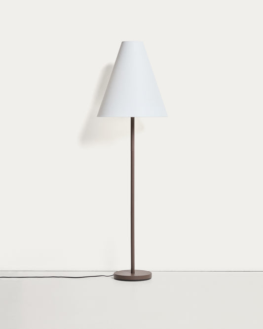 Lampadaire Navat en métal avec finition vieillie marron