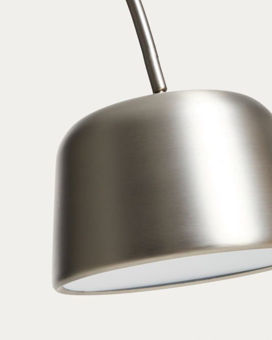 Lampadaire Arnolia en acier brossé et marbre noir