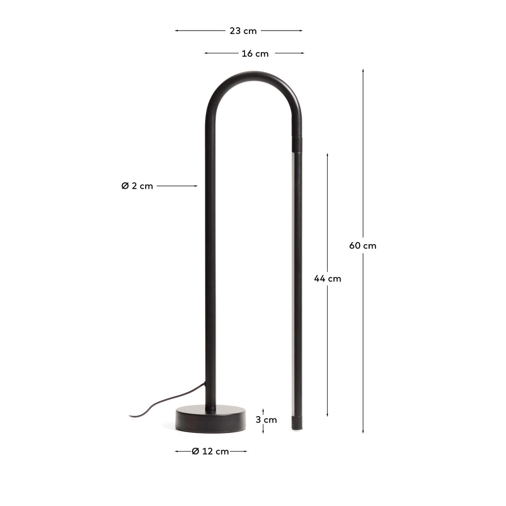 Lampe de table Bow en aluminium noir