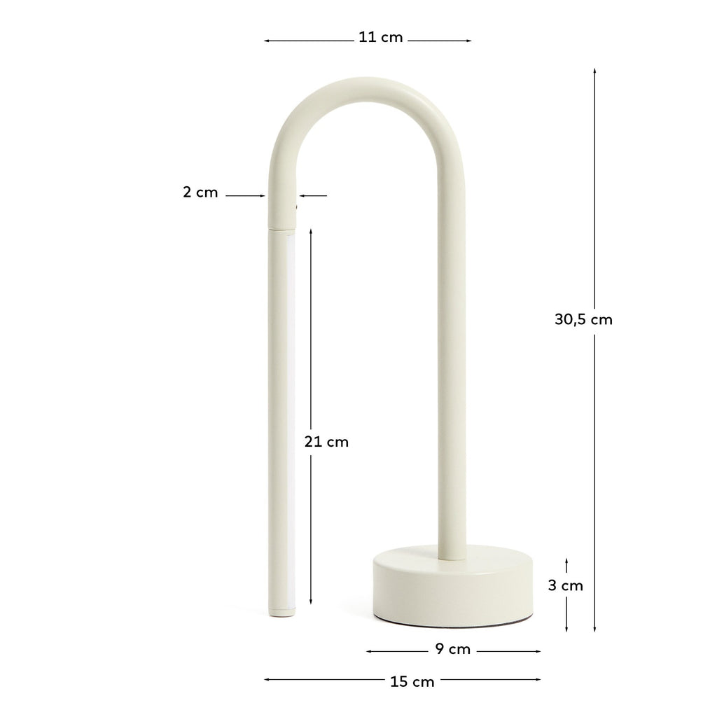 Lampe de table portable Bow en aluminium gris