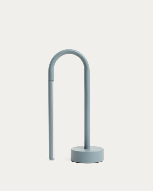 Lampe de table portable Bow en aluminium bleu