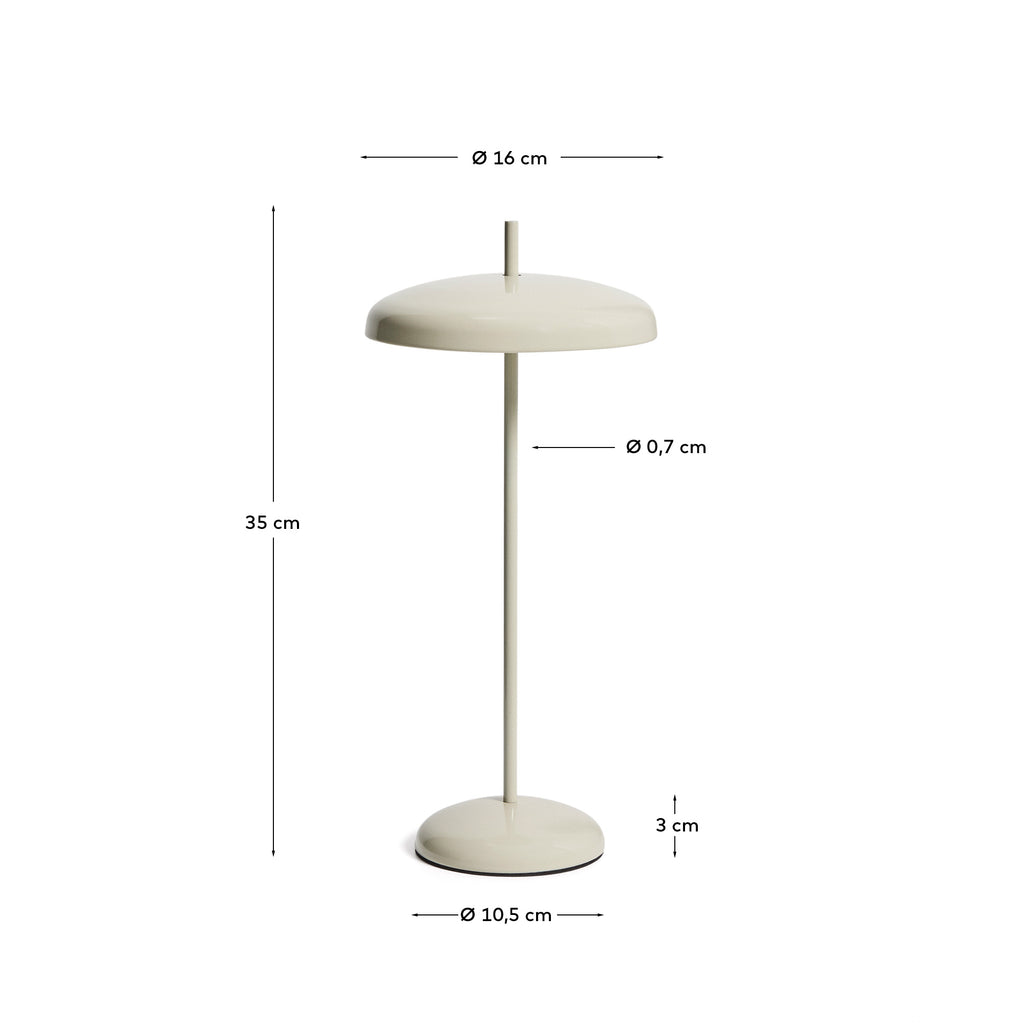 Lampe de table portable Porte en aluminium gris clair