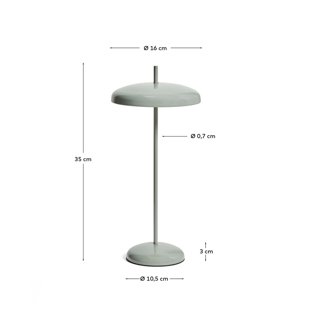 Lampe de table portable Porte en métal vert clair