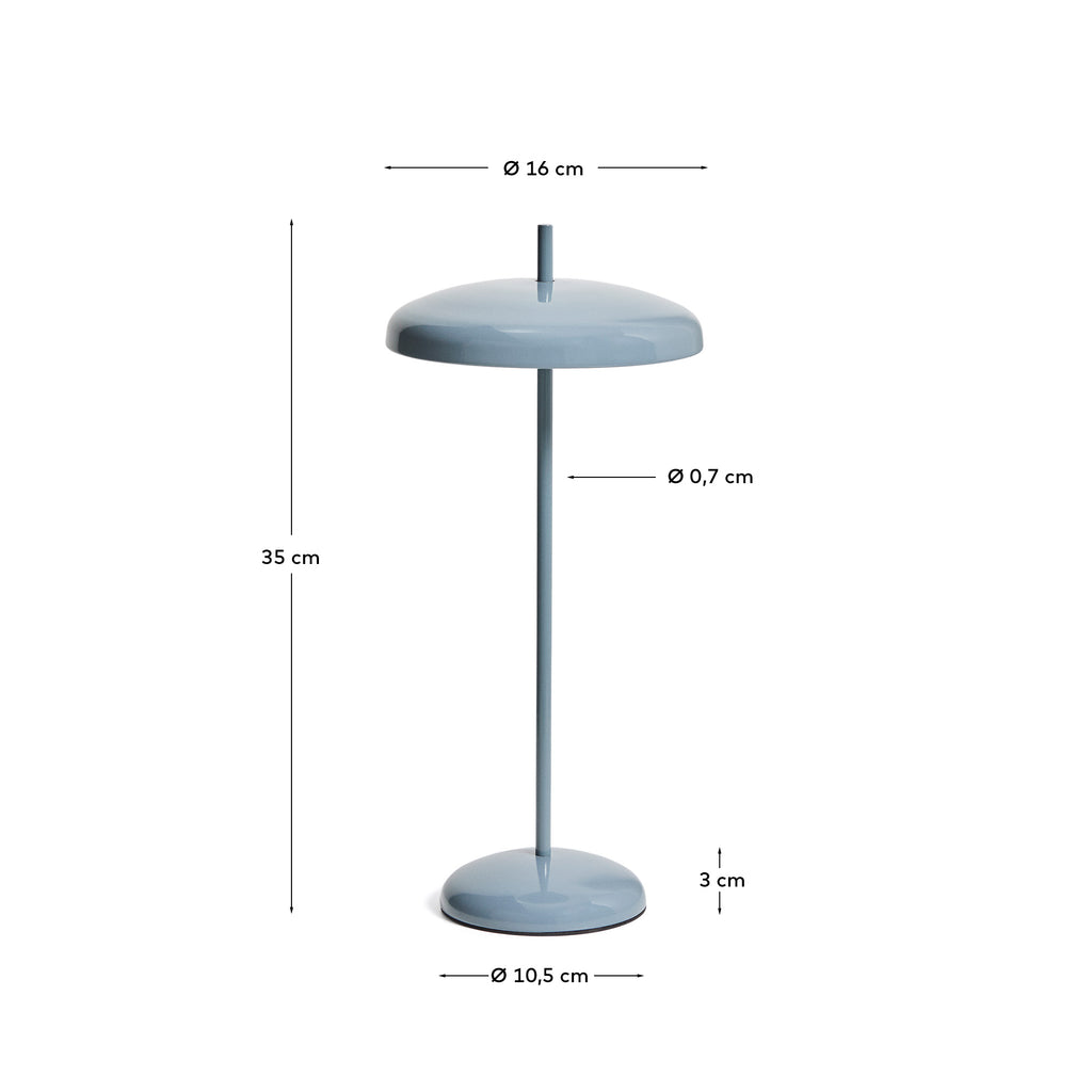 Lampe de table portable Porte en aluminium bleu