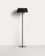 Lampadaire solaire d’extérieur Aldet en corde plate et pied en métal marron Ø 46 cm