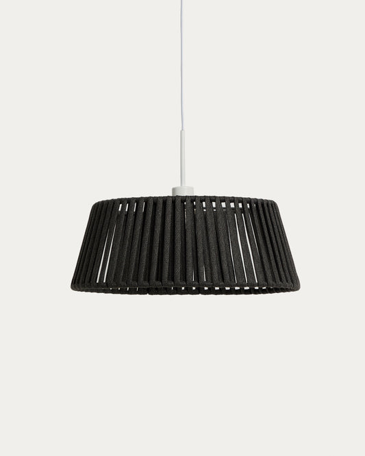 Abat-jour pour plafonnier Aldet en corde plate noire Ø 46 cm
