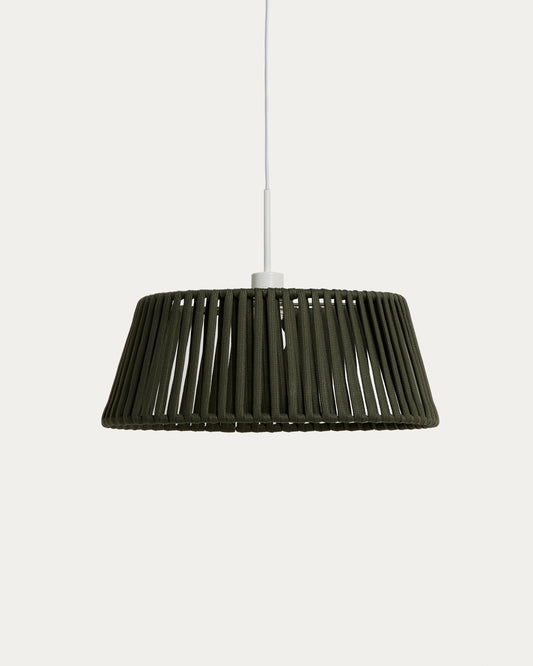 Abat-jour pour plafonnier Aldet en corde plate verte Ø 46 cm