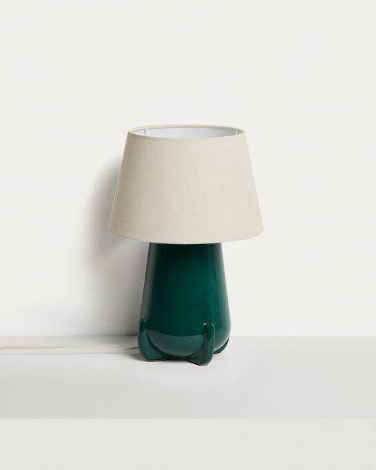 Lampe de table Odra en céramique verte avec finition brillante