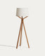 Lampadaire Ubira en bois de frêne et abat-jour en lin
