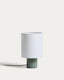 Lampe de table Eshe en céramique avec finition vert et blanc