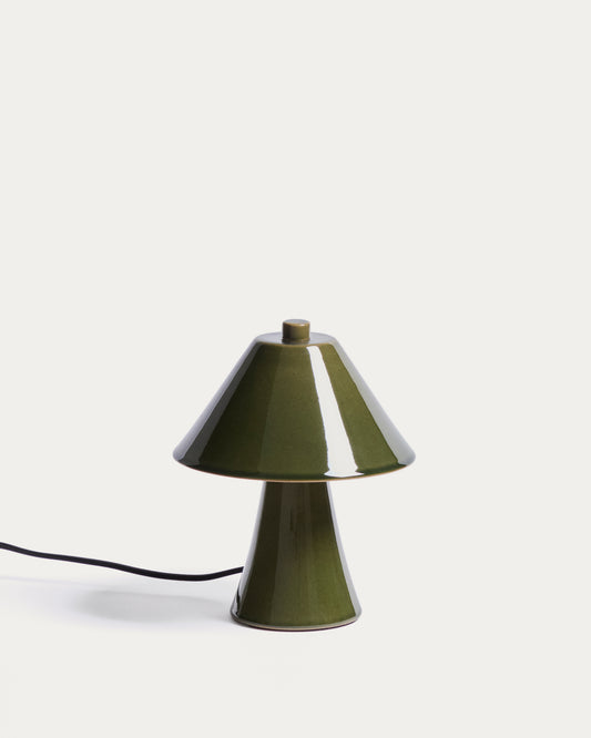 Lampe de table Ceren en céramique verte 21 cm