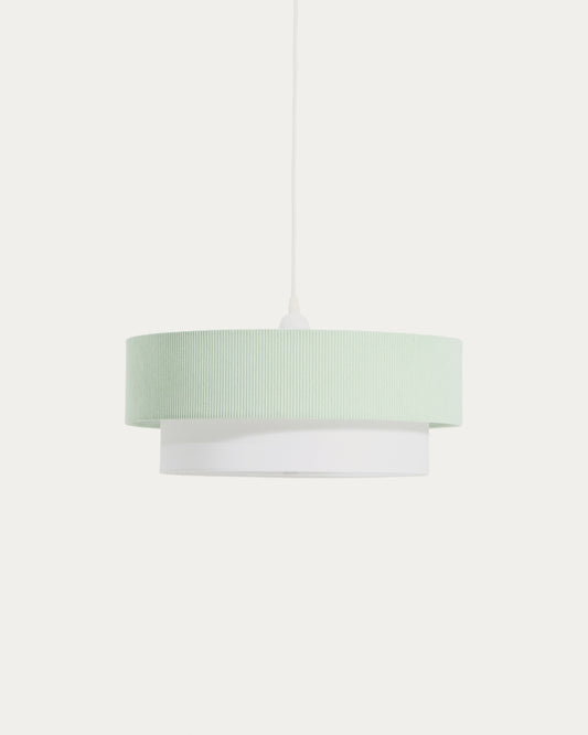 Plafonnier Bianella en coton et velours côtelé turquoise