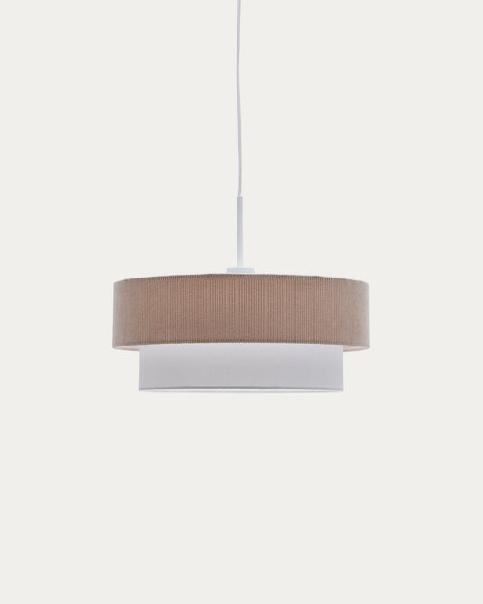 Plafonnier Bianella en coton et velours côtelé beige Ø 40 cm