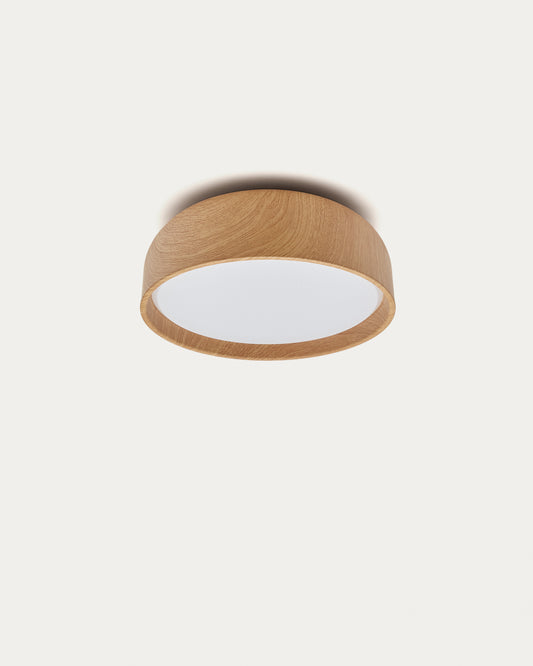Lampe de plafond Xaviera finition effet bois de chêne
