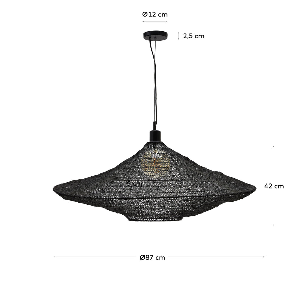 Plafonnier Makai en métal avec finition noire  Ø 87 cm
