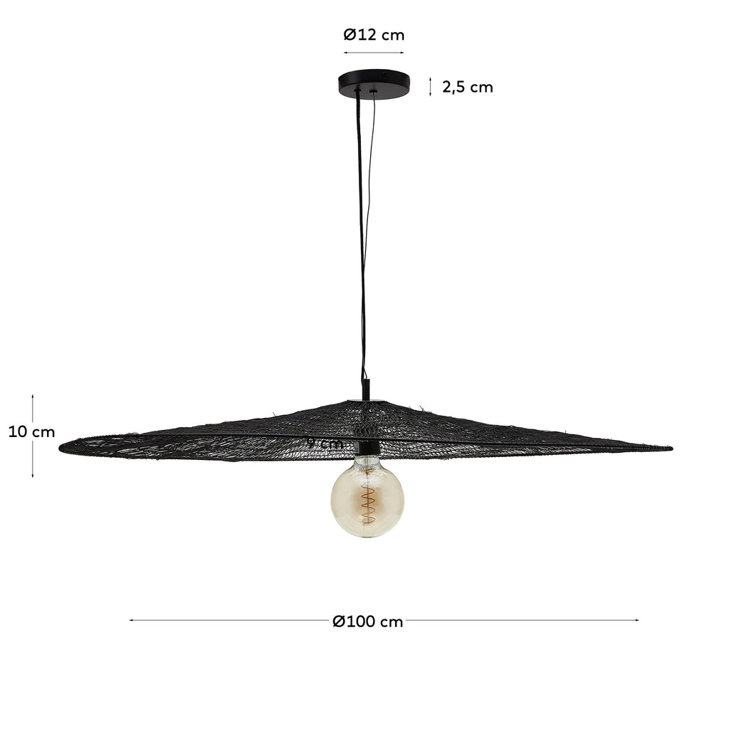 Plafonnier Makai en métal avec finition noire Ø 100 cm