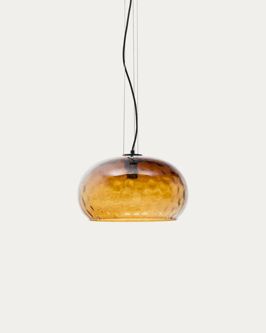 Plafonnier Balma en verre marron Ø 40 cm