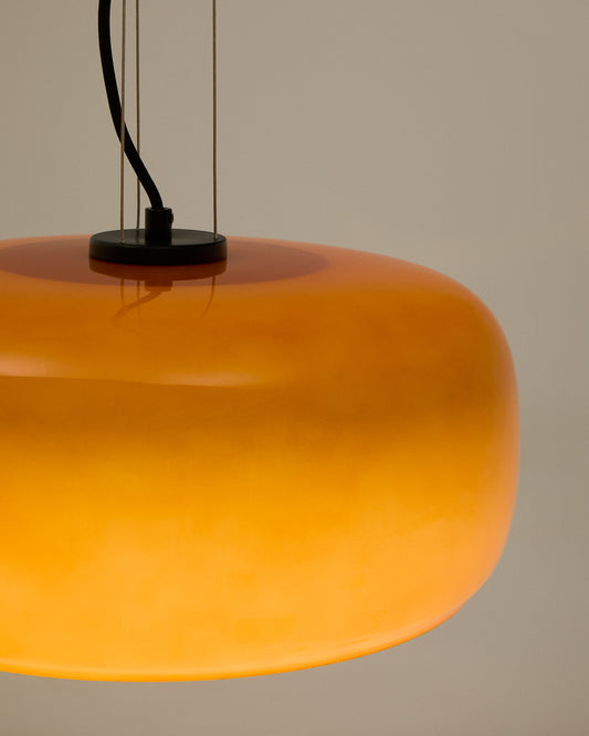 Plafonnier Reig en verre orange Ø 38 cm