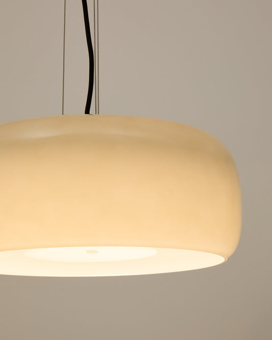 Plafonnier Reig en verre gris clair Ø 38 cm