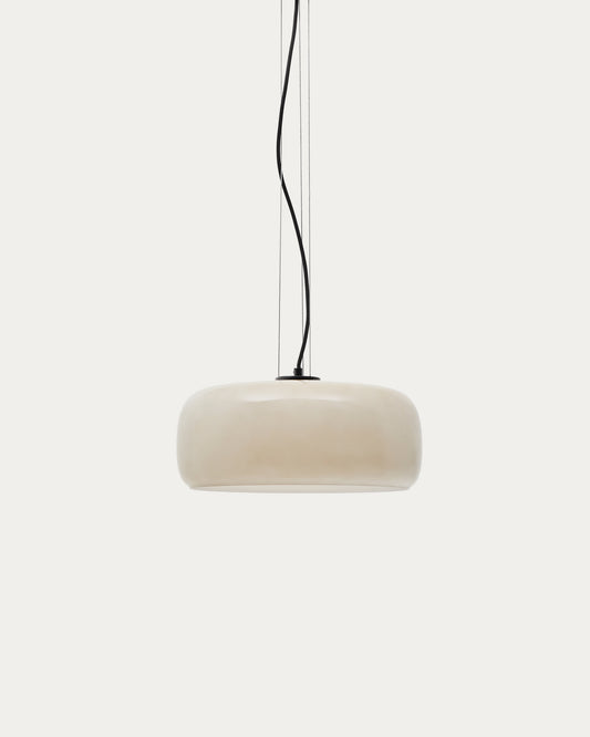 Plafonnier Reig en verre gris clair Ø 38 cm