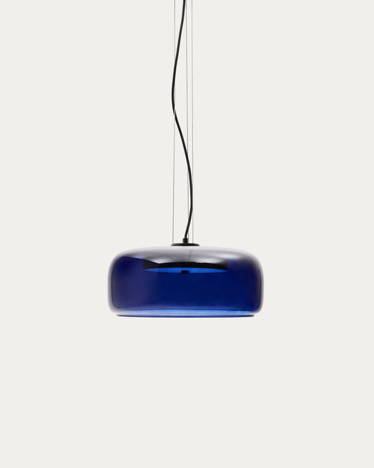 Plafonnier Reig en verre bleu Ø 38 cm
