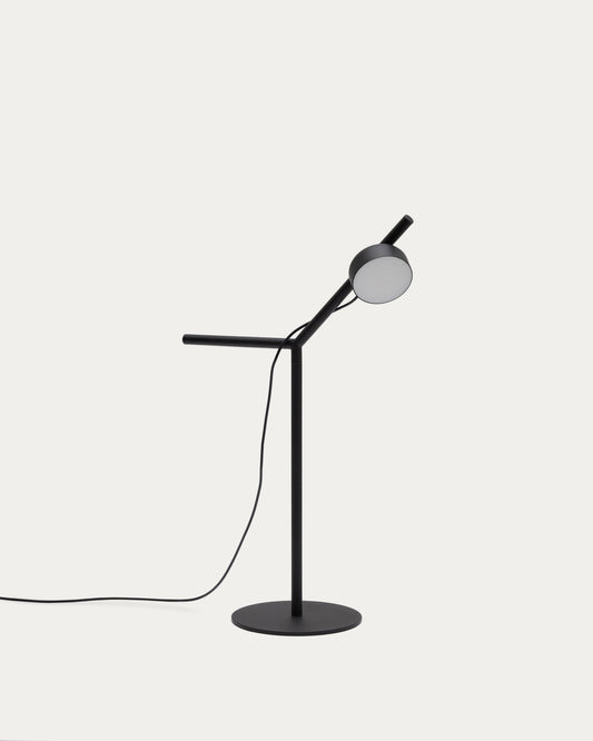 Lampe de table Orey en métal noir avec spot multipositions