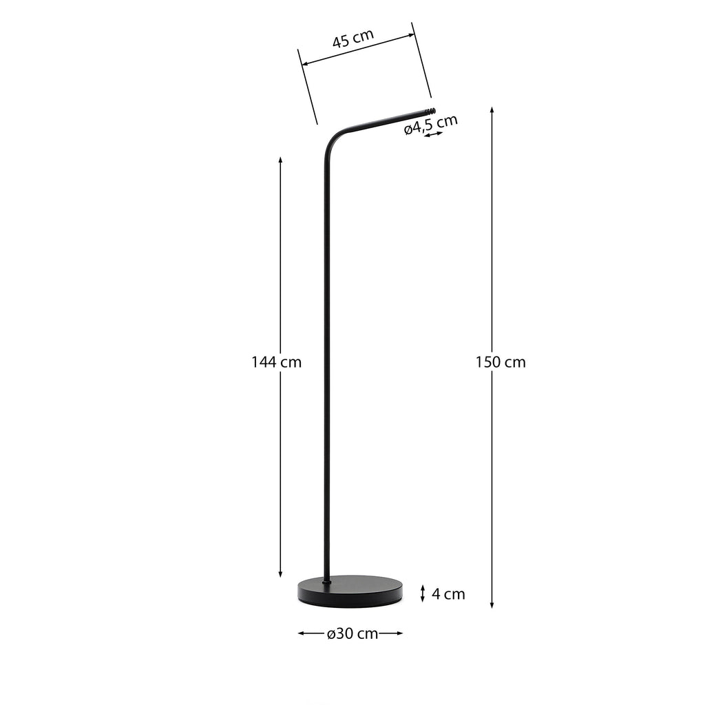 Support sur pied Nali pour lampes portables en métal avec finition peinte noire.