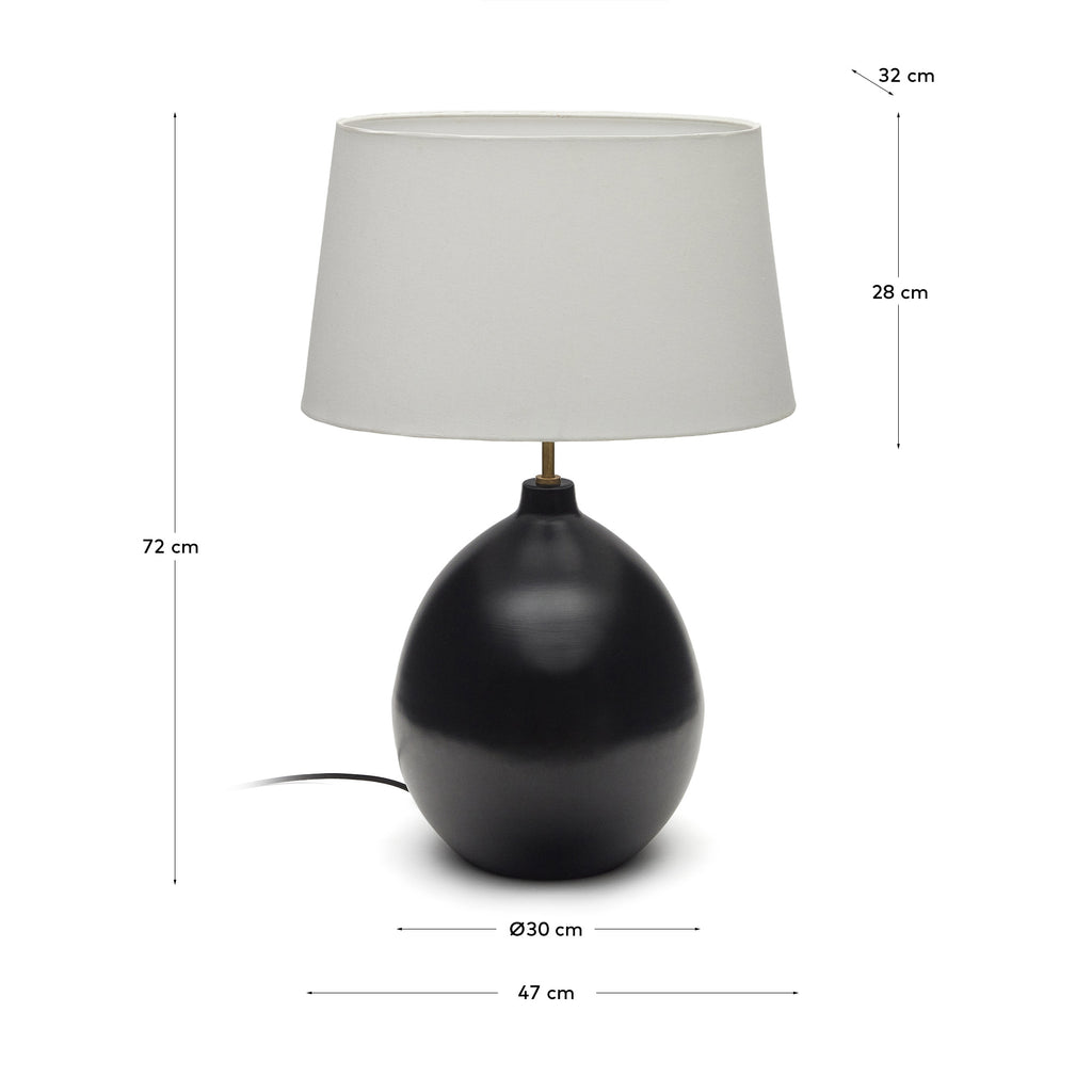 Lampe de table Foixa en métal avec finition noire